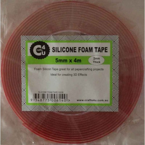 Crafts4U 5mm x 4m x 2mm Thick Clear Silicone Foam Tape 10235