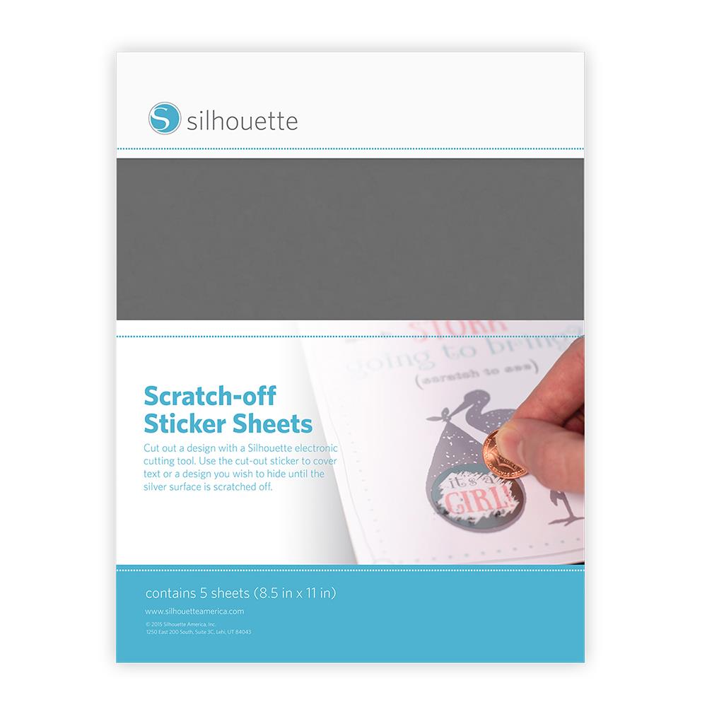 Silhouette Printable Scratch-Off Sticker Sheets 8.5X11 5pk